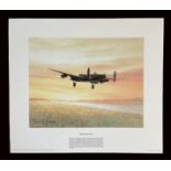 WW2 Colour Print Titled Avro Lancaster B.I by Brian Knight. Measures 15x13 inches appx. Very Good