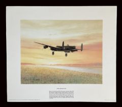 WW2 Colour Print Titled Avro Lancaster B.I by Brian Knight. Measures 15x13 inches appx. Very Good