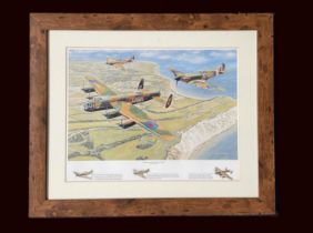 The Battle of Britain Memorial Flight by Trevor Mitchell, a stunning print framed to an approx