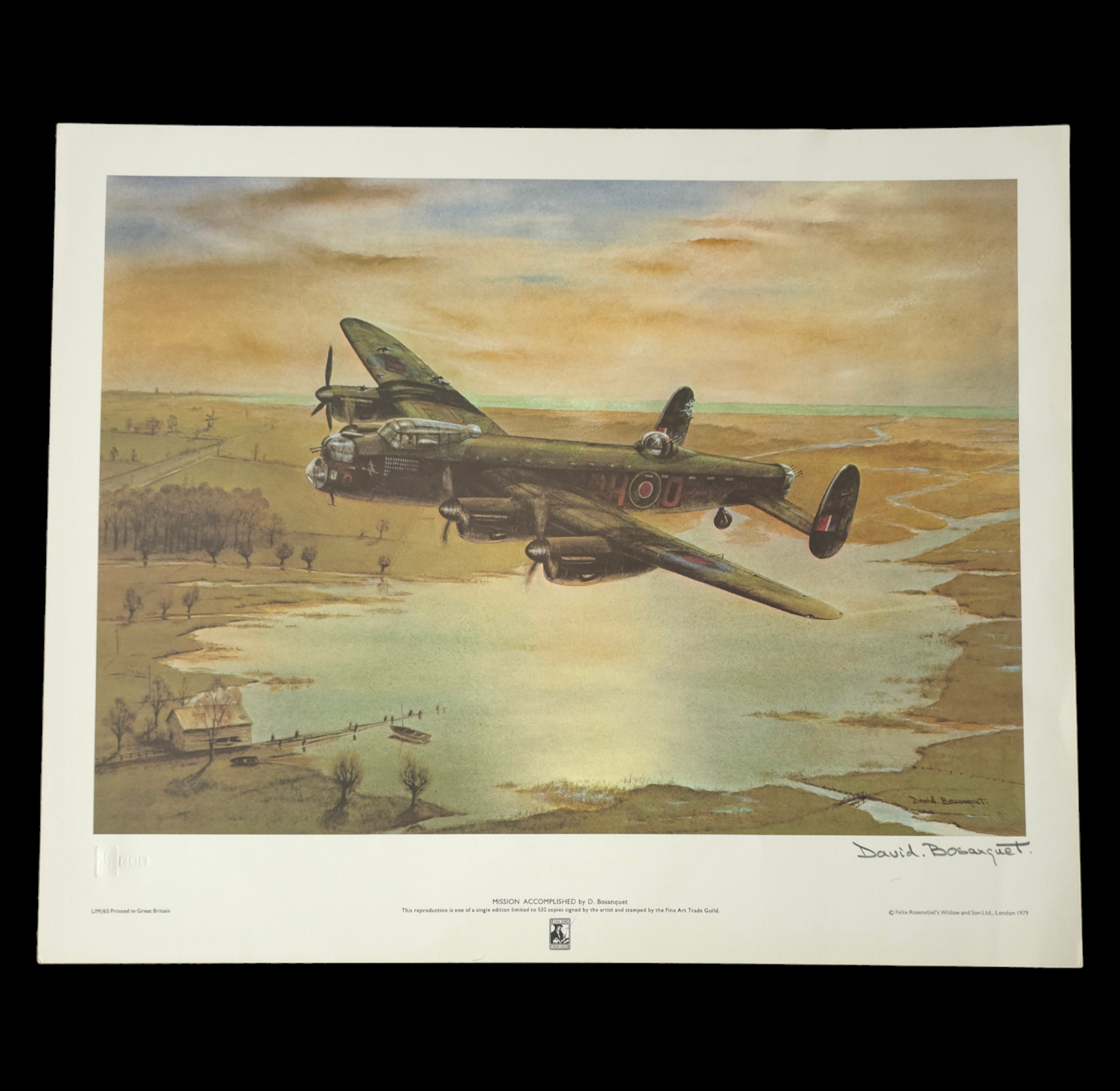 WW2 Colour Print Titled Mission Accomplished by David Bosanquet. Signed in Pencil by David Bosanquet