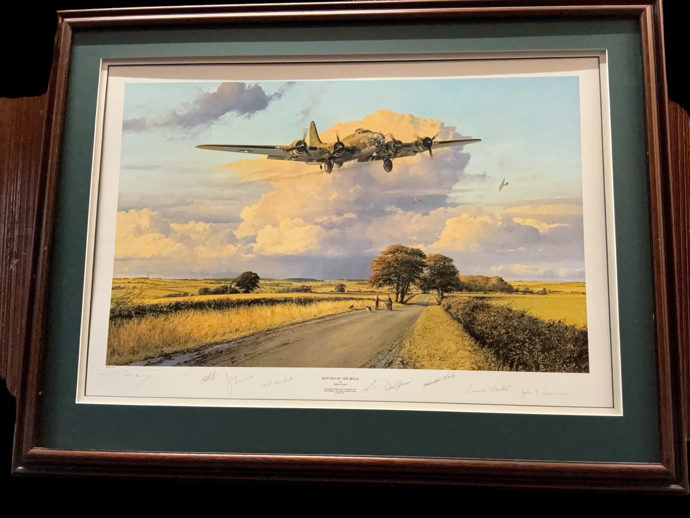 WW2 Print titled Return of the Belle, by Robert Taylor. Limited 963/1250. Multi signed by The artist - Image 2 of 3