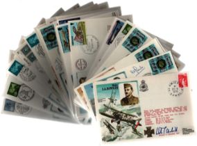 RAF Museum Collection of 22 Signed FDCs signatures include Winston S Churchill (Grandson), J D