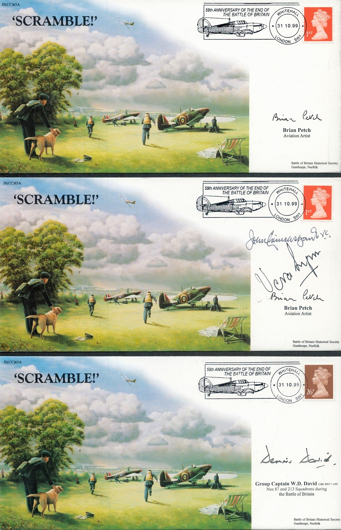 Scramble! Collection of 3 Signed FDCs signatures include Brian Petch, Vera Lynn, Dennis David, - Image 3 of 3