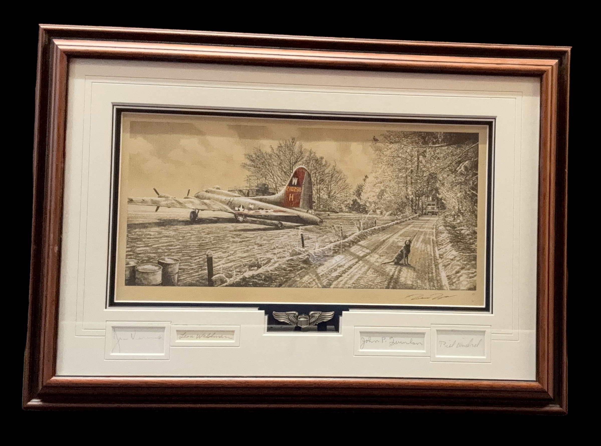 WW2 Print titled Fortress at Rest by Richard Taylor, multi signed by the artist Richard Taylor and