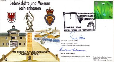 WWII Sir Paul Lever KCMG and M.E.W Tidnam MBE signed Gedenkstatte und Museum Sachsenhausen The