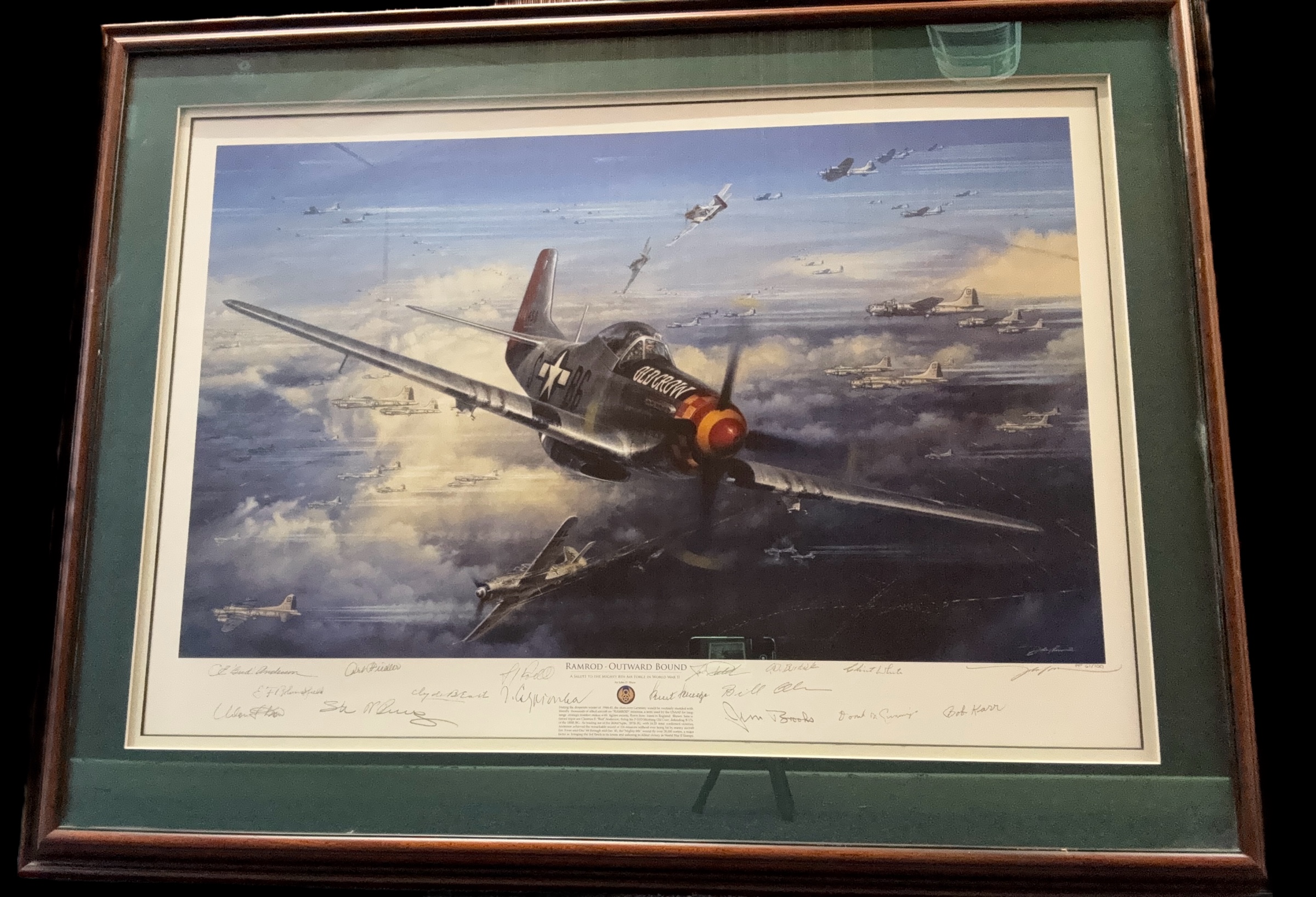 Ramrod - outward bound colour print. During the winter of 1944 - '45, the skies over Germany would