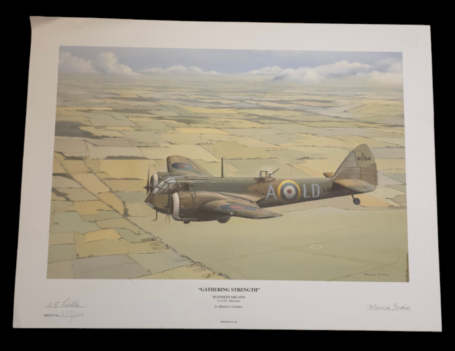 WW2 Colour Print Titled Gathering Strength by Maurice Gardner. Signed in pencil by Maurice Gardner - Image 2 of 3