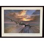 WWII Double Signed Simon Smith Colour Print Titled The Shining Sword 53 of 850 Signed by The Artist,