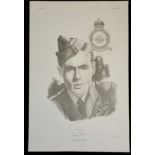 Grp Cptn Leonard Cheshire Signed KG Keck Black and White Print. 725/1000. Signed In Pencil by