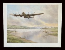 WW2 Colour Print Titled Prelude by Geoffrey R. Herickx. Measures 23x17 inches appx. Good