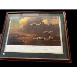 WW2 Print titled Among the Columns of Thor by William S. Phillips. Multi signed by veterans and