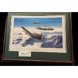 Storm Force WWII signed print 40x32 inch framed and mounted print JG3 UDET remarque No 6/10 includes