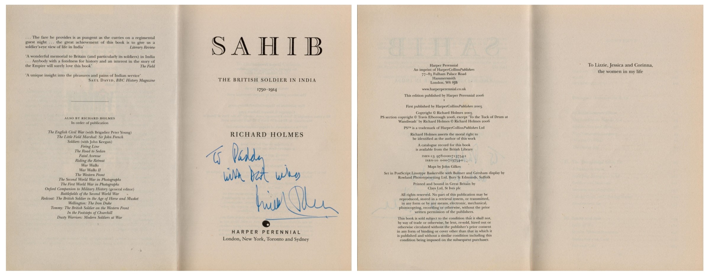 SAHIB The British Soldier In India 1750-1914 Signed by Author Richard Holmes Paperback book. - Image 4 of 6