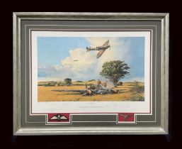 WW2 multi signed veterans print titled FIGHT FOR THE SKY by Robert Taylor Limited 458/500 Mounted