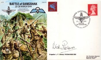 WWII Brigadier L.F (Dicky) Richards CBE signed Battle of Sangshak 20-26 March 1944 FDC PM 50th