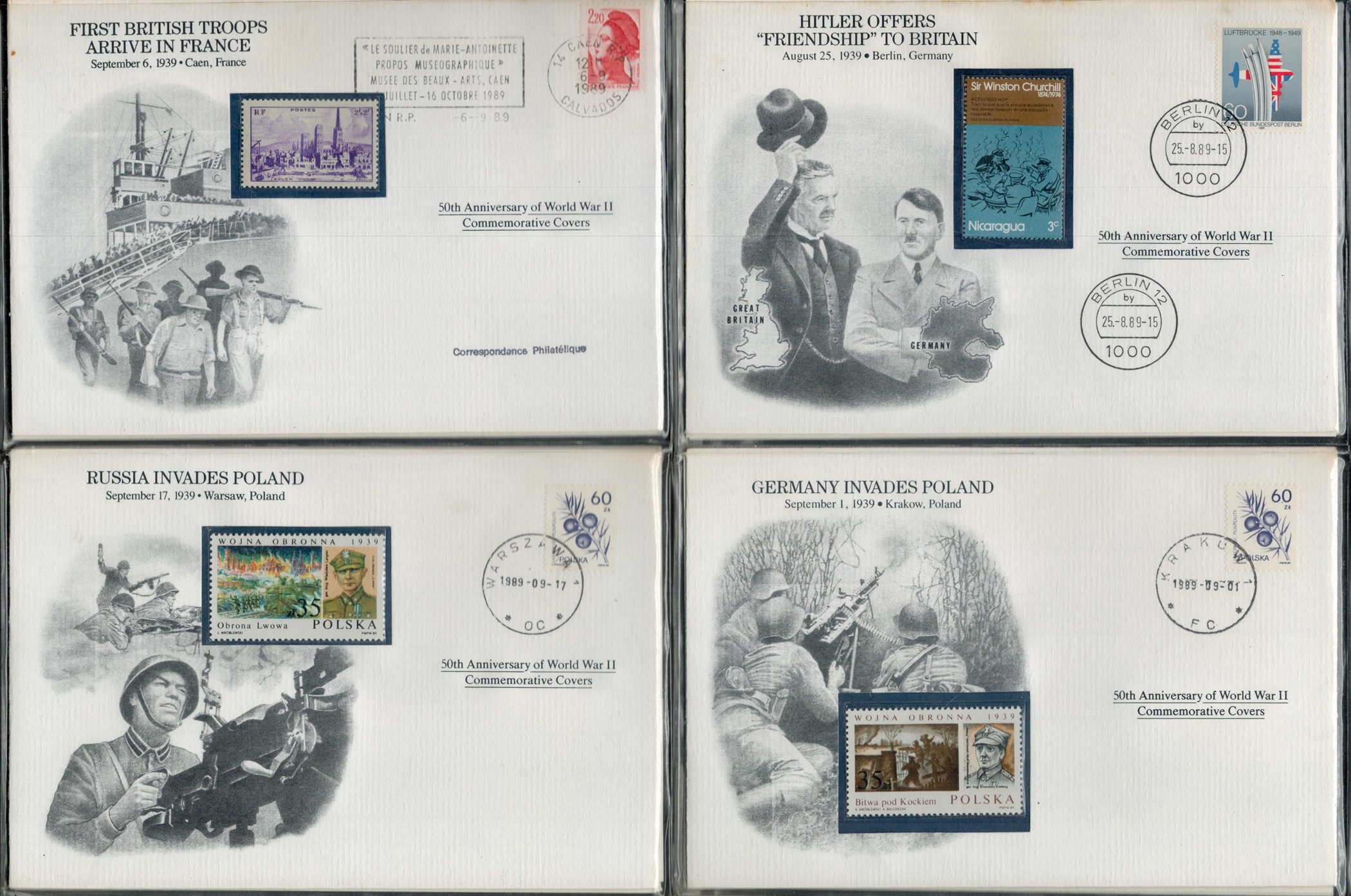 Collection of 72 Commemorative Covers 50th Anniversary World War 11 Commemorative Cover with - Bild 5 aus 12