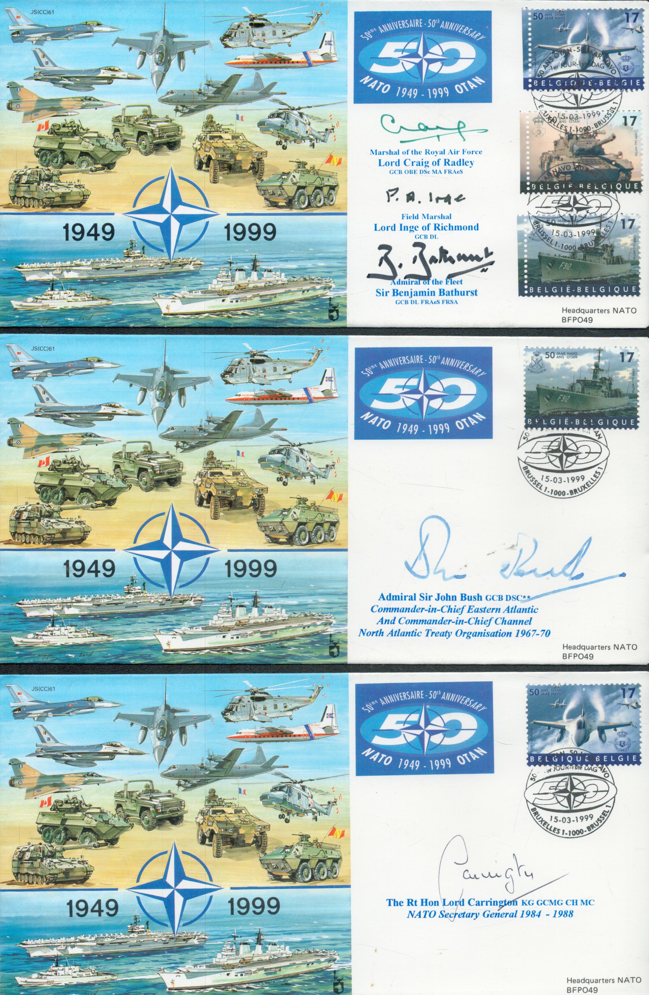 NATO 50th Anniversary Signed Collection of 6 FDCs signatures include Alexander M Haig, Lord Craig of - Image 4 of 6