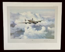 WW2 Colour Print Titled Halifax by Robert Taylor. Signed by Air Vice-Marshal Donald Bennett, CB, C.