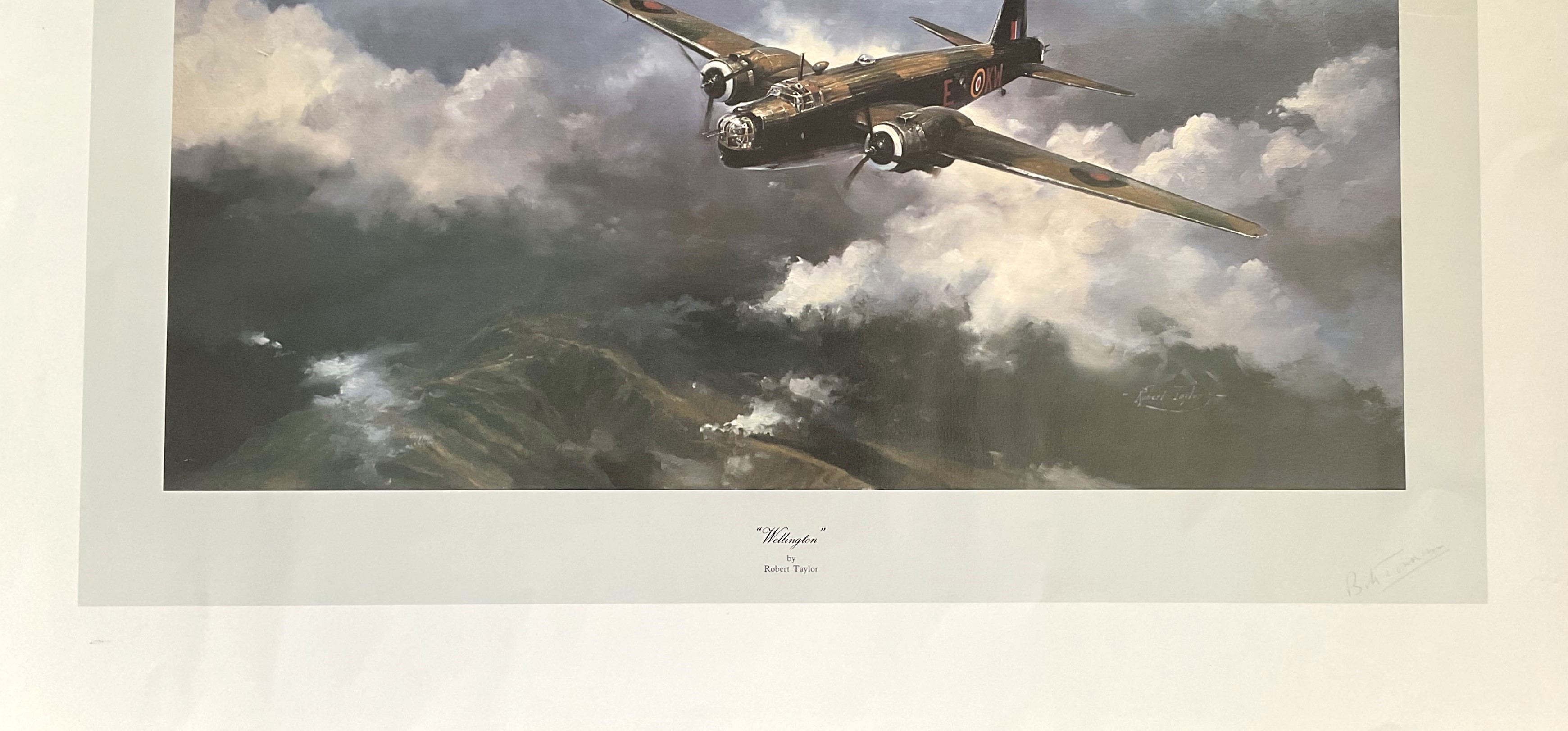 WWII Wg Cdr Bill Townsend Signed Wellington Colour Print by Robert Taylor. Signed in pencil. Print - Image 6 of 6