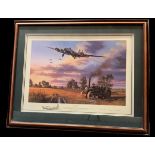 B-17F Flying Fortress signed colour photo. Mounted and framed to approx size 12x10inch. Good