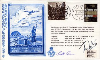 WWII Sgt Betram Arthur Dowty signed 40th Anniversary of Operation Manna 29 April -5 May 1985