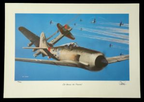 WW2 Colour Print Titled Cat Among The Pigeons by Ivan Berryman. Limited 43 of 250. Signed in Pen