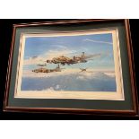 Return from Schweinfurt WWII signed print 41x31 inch framed and mounted print presentation copy