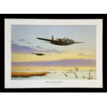 WW2 Colour Print Titled Wellingtons Whimpey Wonderland by Keith Aspinall. Measures 16x12 inches