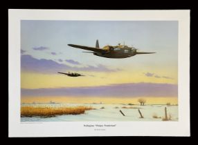 WW2 Colour Print Titled Wellingtons Whimpey Wonderland by Keith Aspinall. Measures 16x12 inches