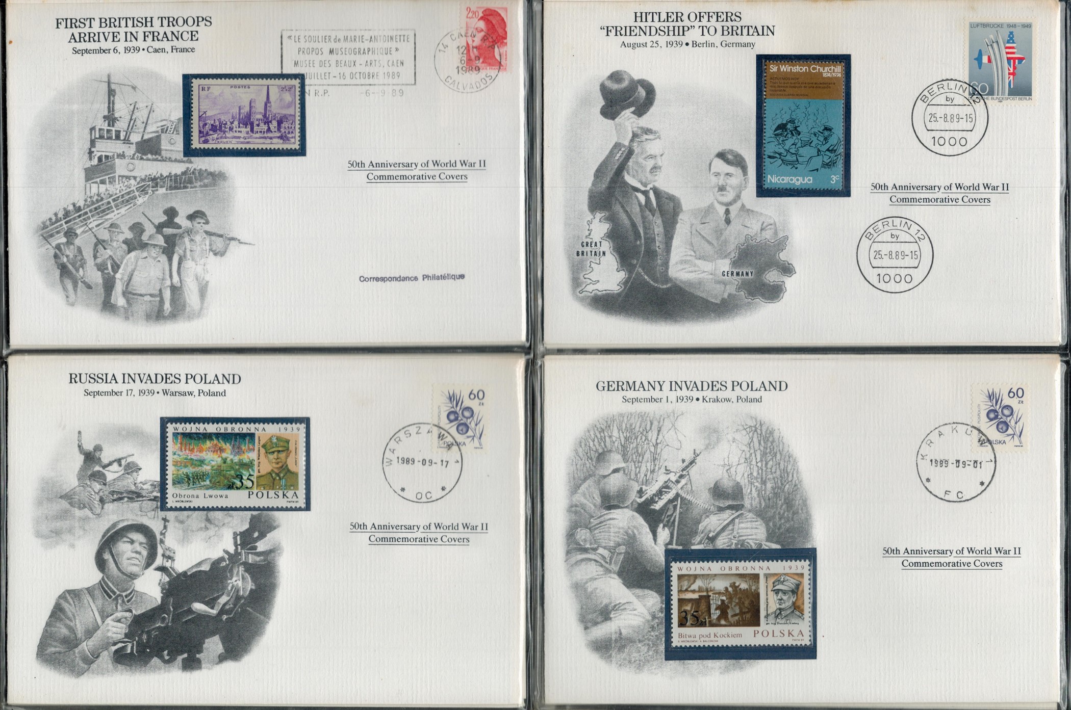 Collection of 72 Commemorative Covers 50th Anniversary World War 11 Commemorative Cover with - Bild 6 aus 12