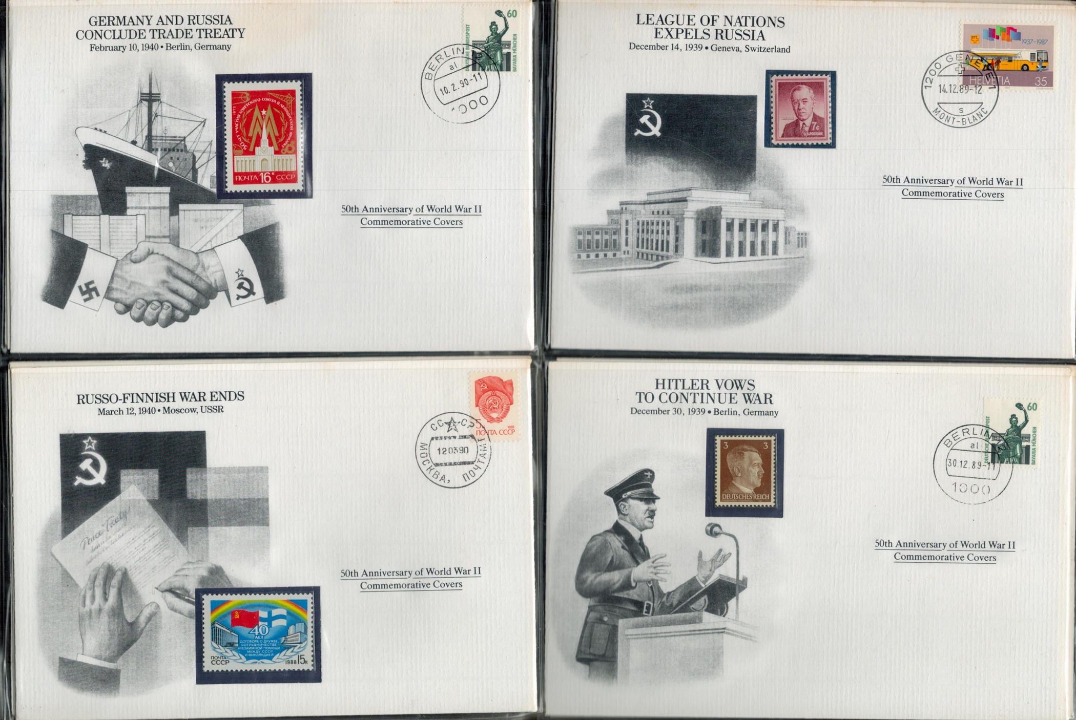 Collection of 72 Commemorative Covers 50th Anniversary World War 11 Commemorative Cover with - Bild 8 aus 12