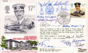 WWII veterans multi signed Lord Dowding/Hurricane Lord Dowding Sheltered Housing Project FDC