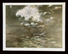 WW2 Colour Print Titled Dawn Return by John McConnell. Measures 17x13 inches appx. Very Good