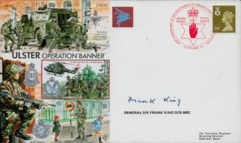 General Sir Frank King GCB MBE signed Ulster Operation Banner FDC (JS(AC)97) PM 26th Anniversary