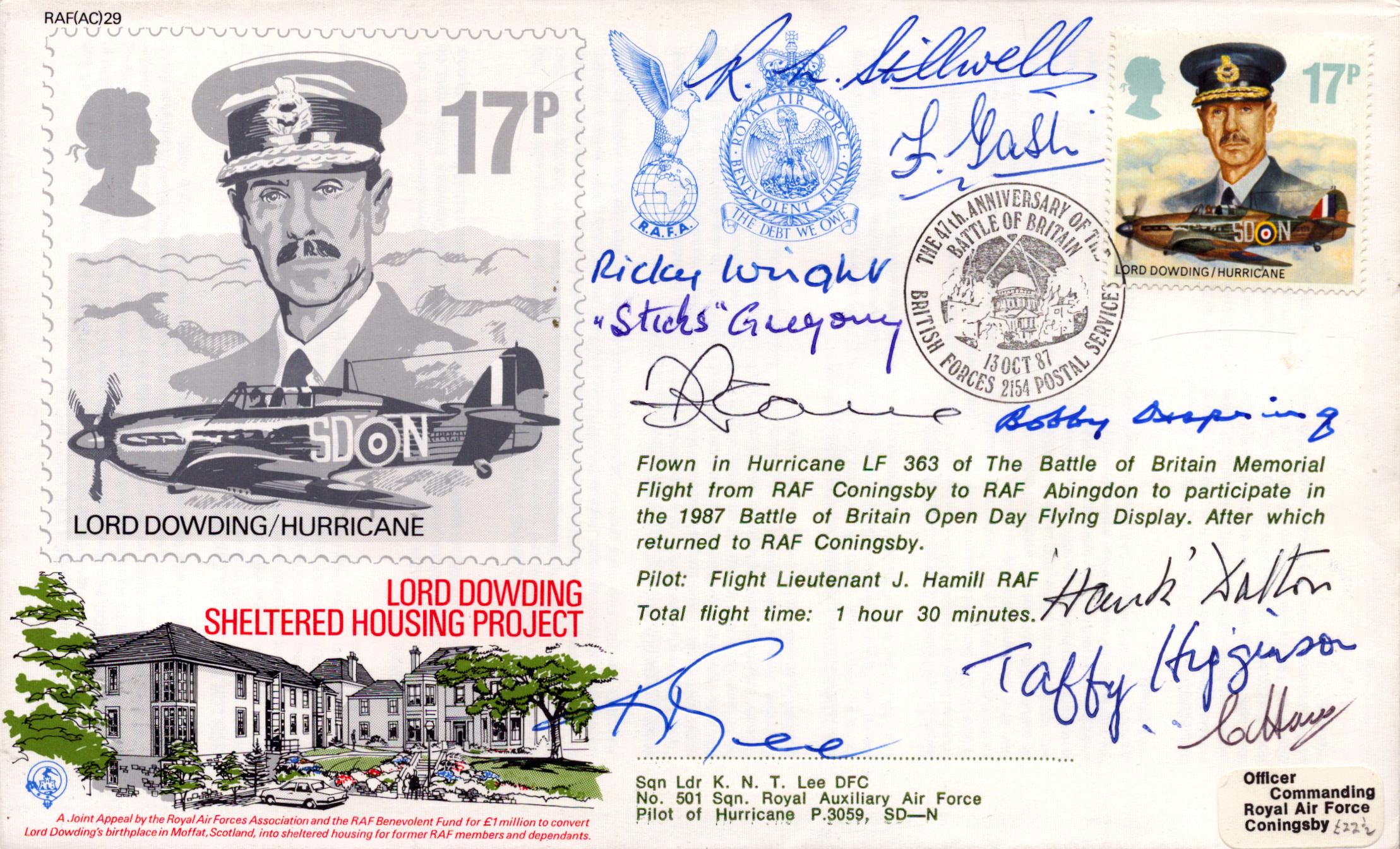WWII veterans multi signed Lord Dowding/Hurricane Lord Dowding Sheltered Housing Project FDC - Image 3 of 3