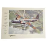 WWII 28X20 inch multi signed colour print titled N2980 The Loch Ness Wellington signed in pencil