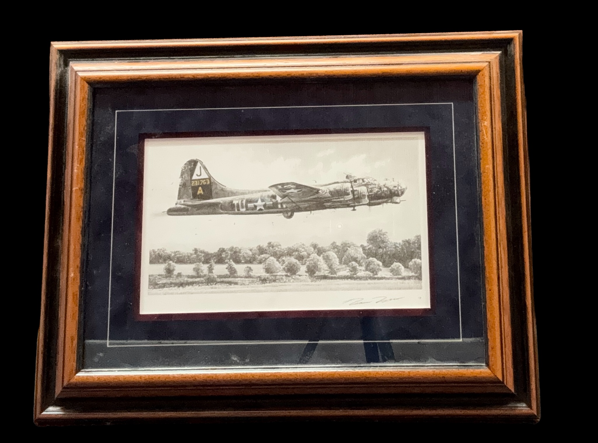 Robert Taylor signed American Bomber print. Mounted and framed. Approx overall size 16x12inch. - Image 3 of 4