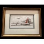 Robert Taylor signed American Bomber print. Mounted and framed. Approx overall size 16x12inch.