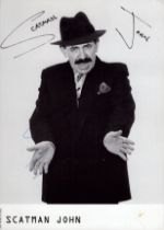John Scatman signed 6x4inch black and white photo. Good condition Est.