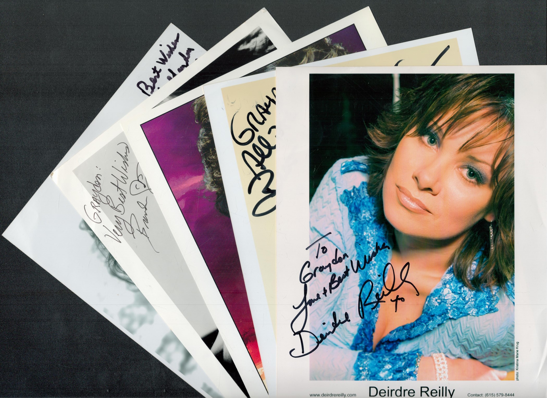 Singers/Musician/Composer. 5 x Collection Signed 10x8 Inch. Signatures such as Deirdre Reilly. Clint