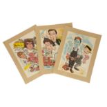 Carry On caricature print collection of mounted prints of Carry on Screaming, Carry On Jack and