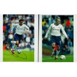 Sport collection of 5 signed photos and 1 signed white card including names of Stephen Carr, Shaun