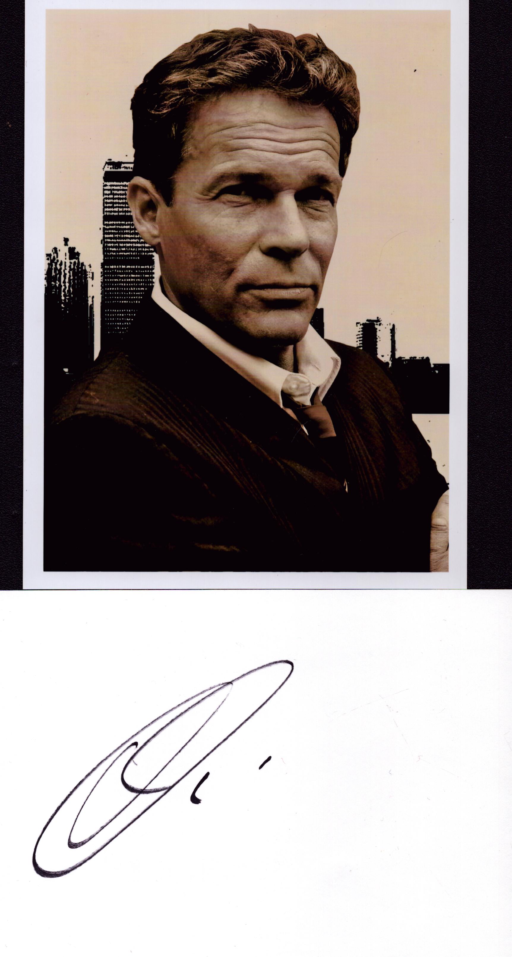 Christian Tramitz signed 6x4inch white card with unsigned 7x5inch black and white photo. Good