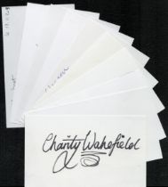 Actresses/Actors. 10 x Collection of signed White Cards Approx. 5x3 Inch. Signatures such as Harry