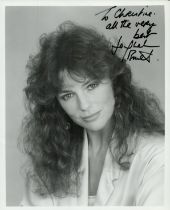 Jacqueline Bisset signed 10x8 inch black and white photo. DEDICATED. Good condition Est.