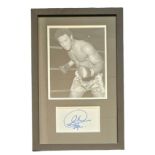 George Foreman signed signature piece Approx. 6x3.5 Inch include unsigned colour photo 10x8 Inch.