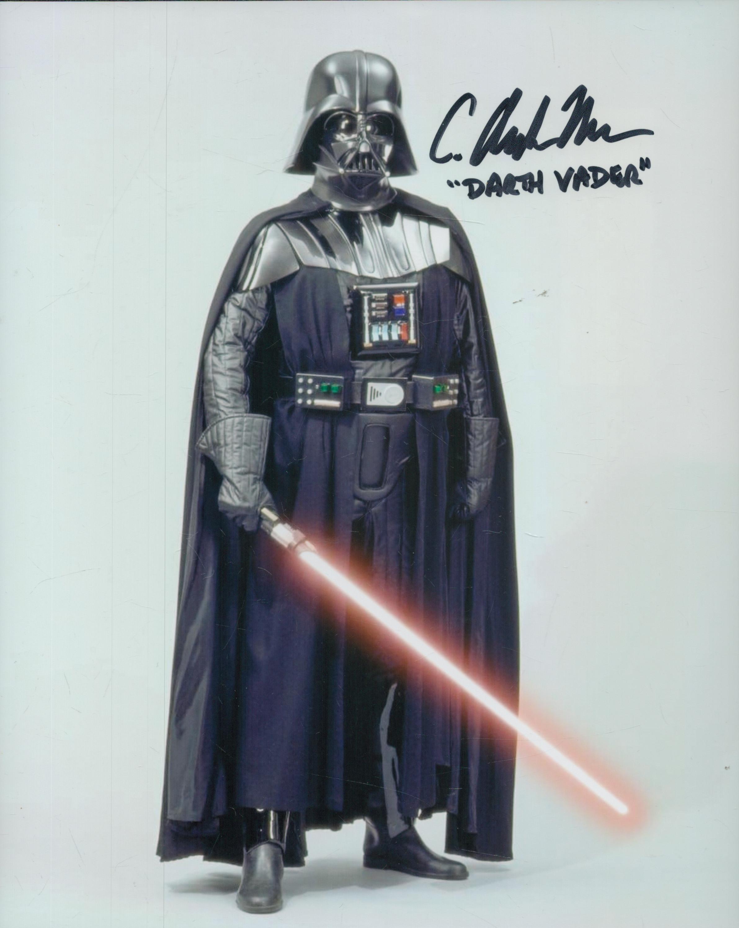 Star Wars 8 x 10 inch colour full length photo signed by Darth Vader body actor C Andrew Nelson.