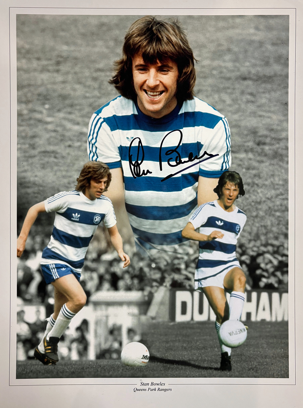 Stan Bowles signed photographic montage print Stan Bowles gained a reputation as one of the game's