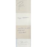 Tennis - Four signed cards, 4.5x3.5 inches, one smaller, two dedicated. They are Pancho Gonzales (