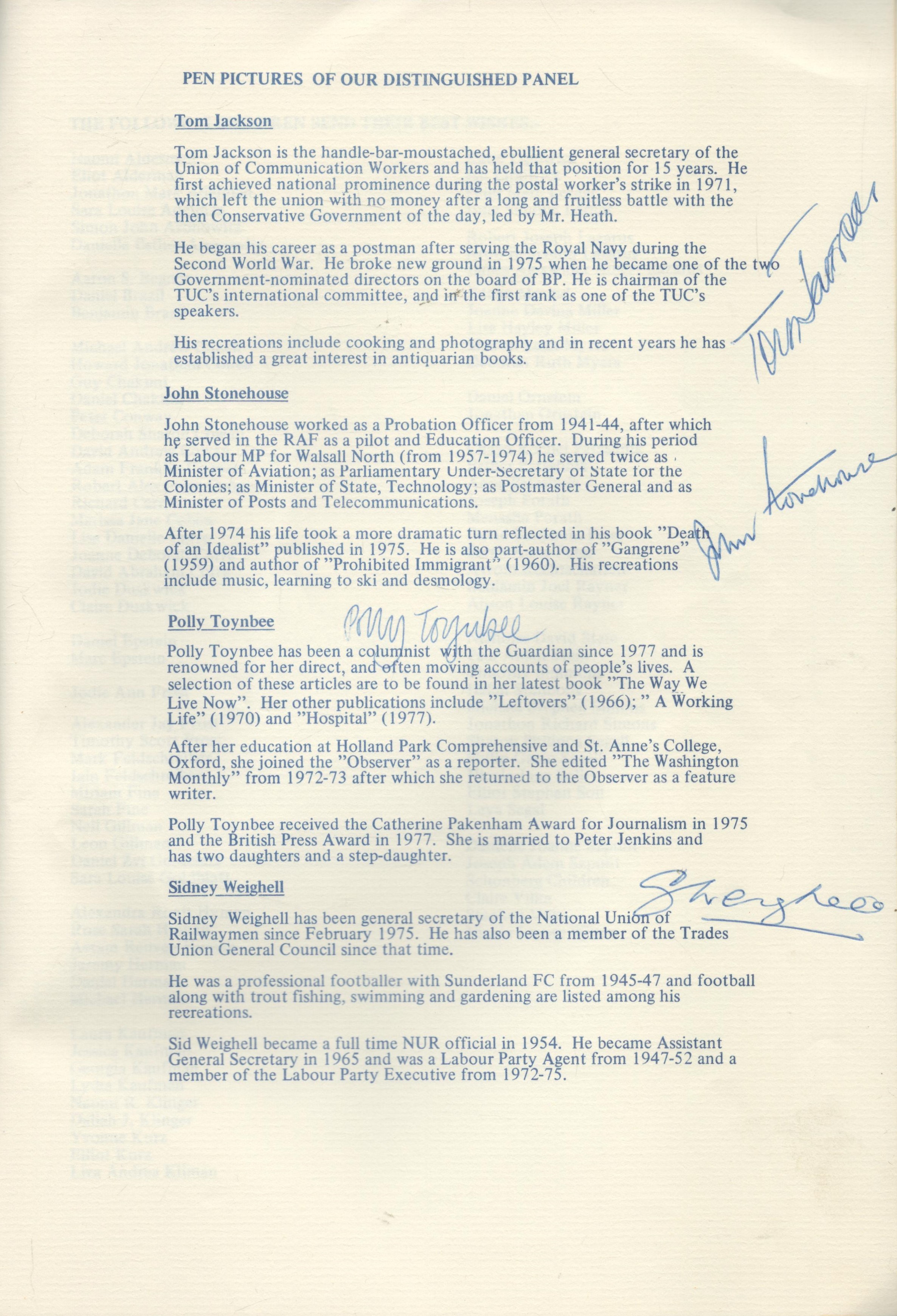 Celebrity Multi signed Open Forum Jewish Educational Development Trust Booklet from 6th December - Bild 3 aus 3